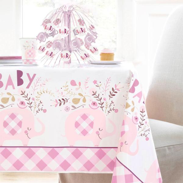 Babyshower Pahvilautaset Elefantti Vaaleanpunainen