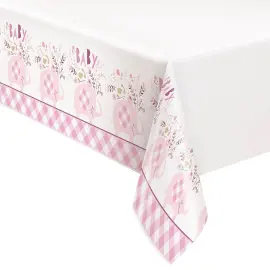 Babyshower Muovipöytäliina Elefantti Vaaleanpunainen