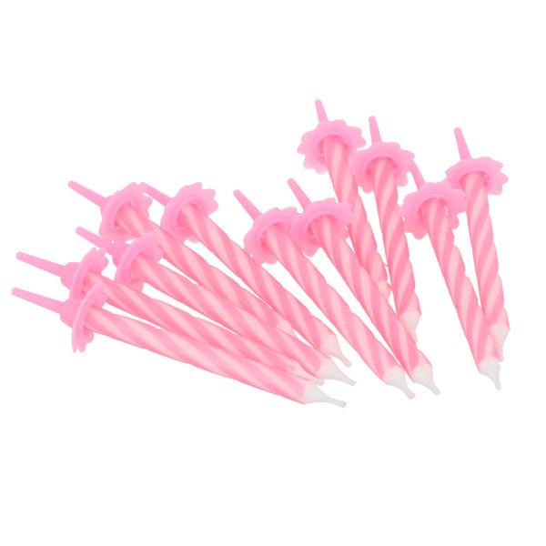 Kakkukynttilät Spiraali Pinkki Pidikkeellä