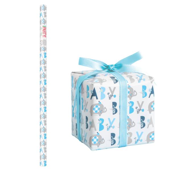 Babyshower Lahjapaperi Elefantti Sininen