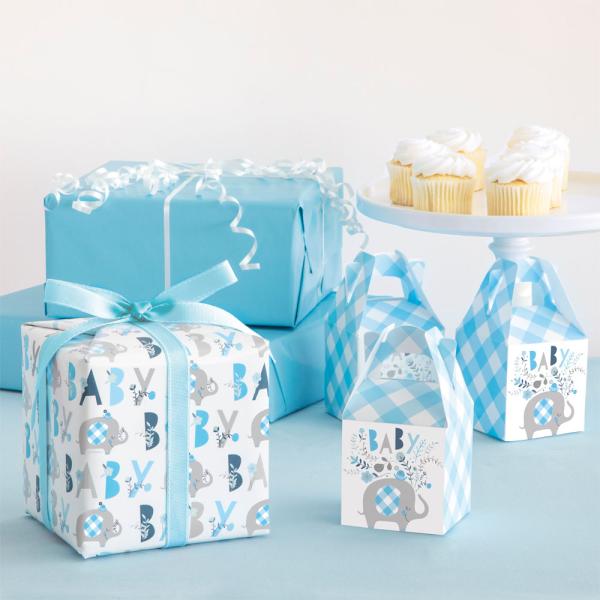 Babyshower Lahjapaperi Elefantti Sininen