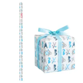 Babyshower Lahjapaperi Elefantti Sininen