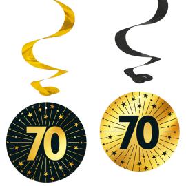 Riippuvat Swirls 70 vuotta Kulta/Musta 4 kpl