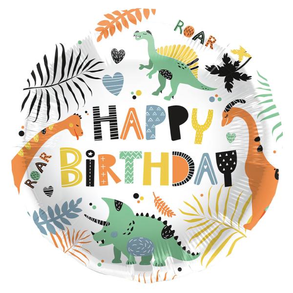 Folioilmapallo Happy Birthday Dinosaurukset