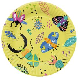 Pahvilautaset Hyönteiset 23cm 8 kpl