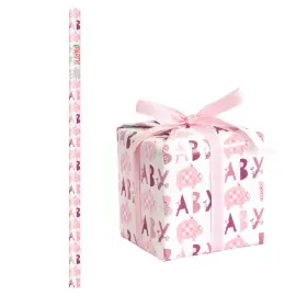 Babyshower Lahjapaperi Elefantti Vaaleanpunainen
