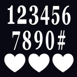 Itsekiinnittyvät Numerot & Sydämet Valkoinen 16 kpl
