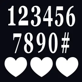 Itsekiinnittyvät Numerot & Sydämet Valkoinen 16 kpl
