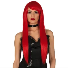 Pitkä Peruukki Punainen
