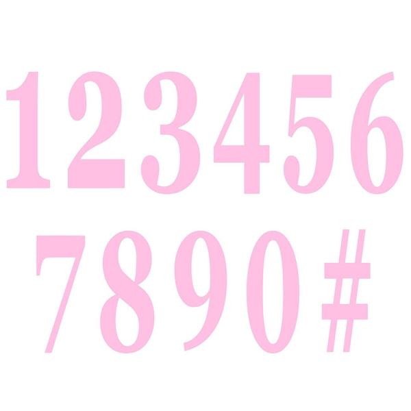 Itsekiinnittyvät Numerot Pinkki 12 kpl