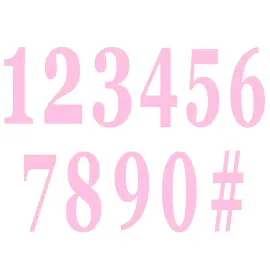 Itsekiinnittyv&auml;t Numerot Pinkki 12 kpl