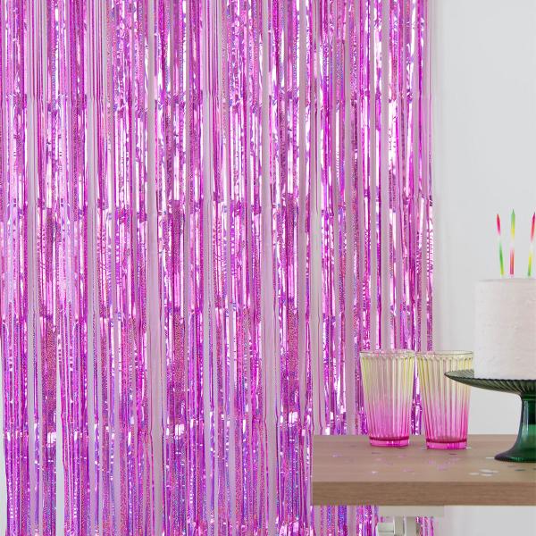 Juhlaverho Hohtava Vaaleanpunainen 200x100 cm