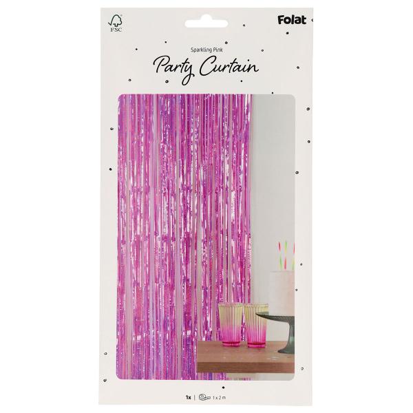 Juhlaverho Hohtava Vaaleanpunainen 200x100 cm