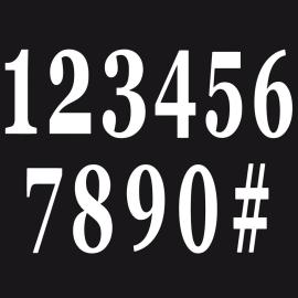 Itsekiinnittyvät Numerot Valkoiset 12 kpl