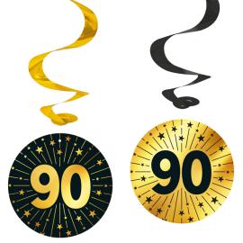 Riippuvat Swirls 90 vuotta Kulta/Musta 4 kpl