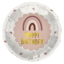 Folioilmapallo Happy Birthday Sateenkaari Vaaleanpunainen