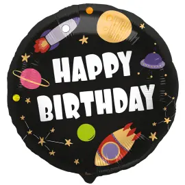 Folioilmapallo Happy Birthday Avaruus