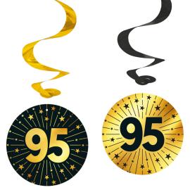 Riippuvat Swirls 95 vuotta Kulta/Musta 4 kpl