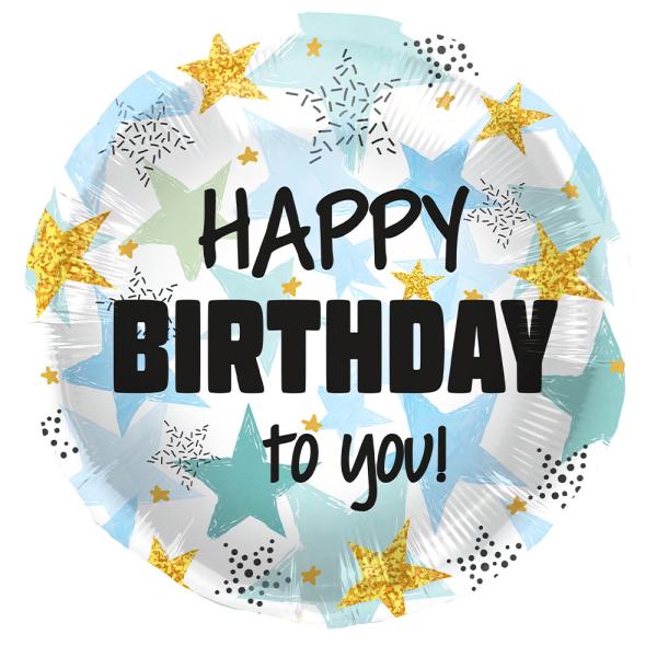 Folioilmapallo Happy Birthday to You Tähtikuvio