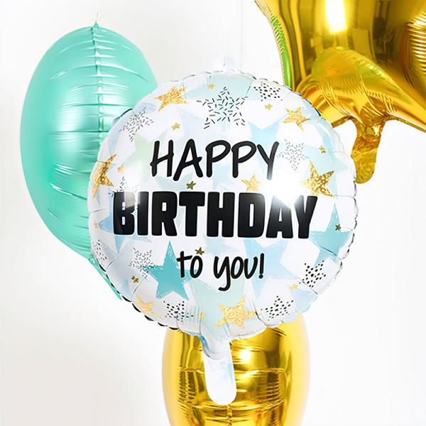 Folioilmapallo Happy Birthday to You Tähtikuvio
