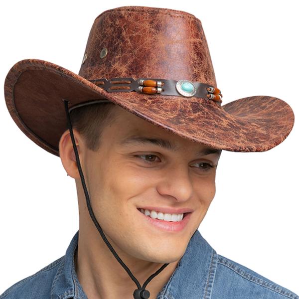 Cowboyhattu Keinonahka Ruskea