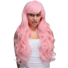 Pitkä ja Laineikas Pinkki Cosplay Peruukki