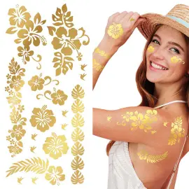 Puolipysyvät Tatuoinnit Kukat Kulta