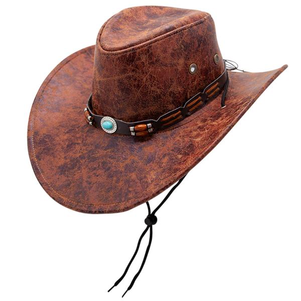 Cowboyhattu Keinonahka Ruskea