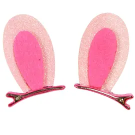 Kaninkorvat Hiusklipsuilla Pinkki 4x7 cm 2 kpl