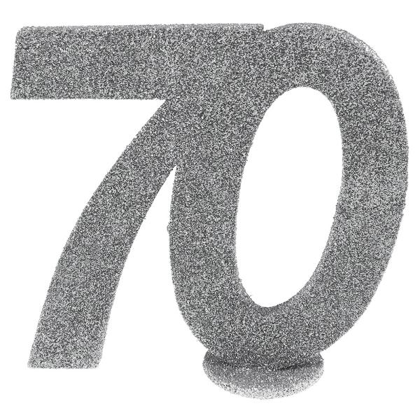 Kimalteleva Syntymäpäiväkoriste 70 v Hopea