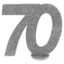 Kimalteleva Syntymäpäiväkoriste 70 v Hopea