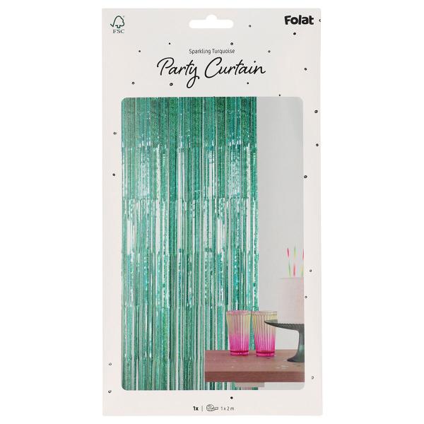 Juhlaverho Hohtava Turkoosi 200x100 cm