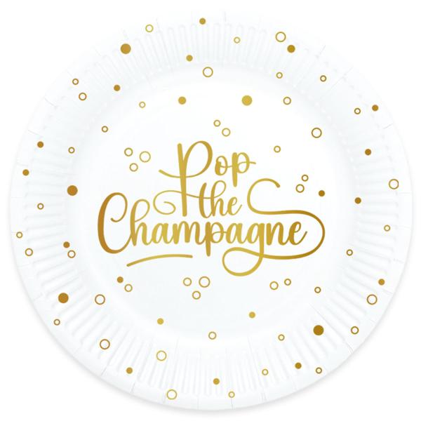 Pahvilautaset Pop the Champagne 8 kpl