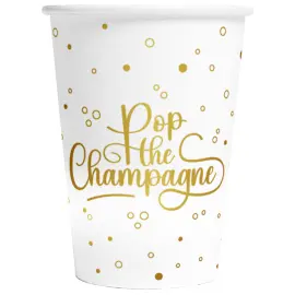 Pahvimukit Pop the Champagne 8 kpl