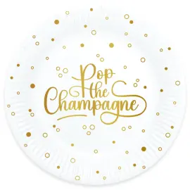Pahvilautaset Pop the Champagne 8 kpl