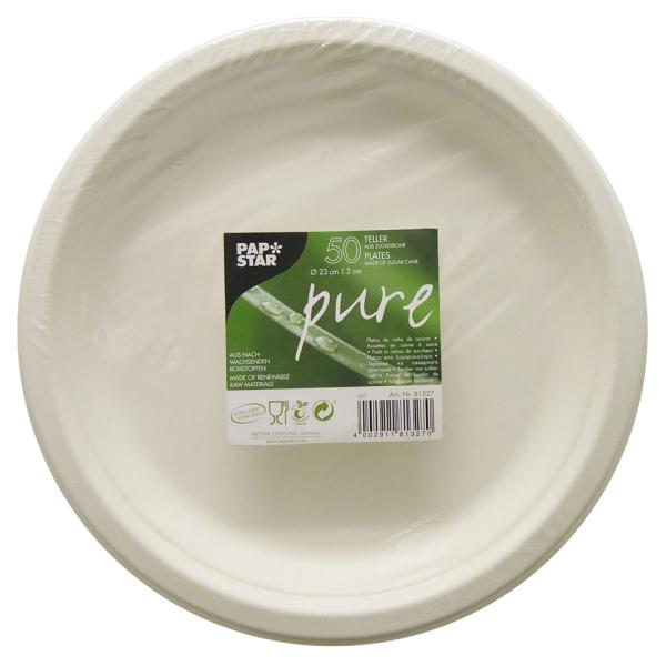 Kompostoituvat Kertakäyttölautaset 23 cm 50-pakkaus