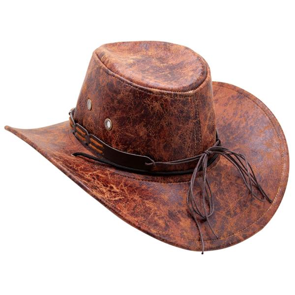 Cowboyhattu Keinonahka Ruskea