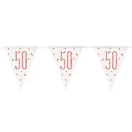 Lippuviirinauha 50 Vuotta Valkoinen & Ruusukulta