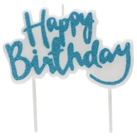 Kimaltelevat Happy Birthday Kakkukynttilät Sininen
