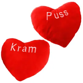 Punainen Syd&auml;ntyyny Tekstill&auml; 29 cm