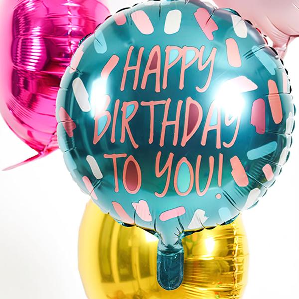 Folioilmapallo Pyöreä Happy Birthday to You