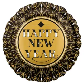 Happy New Year Folioilmapallo Musta