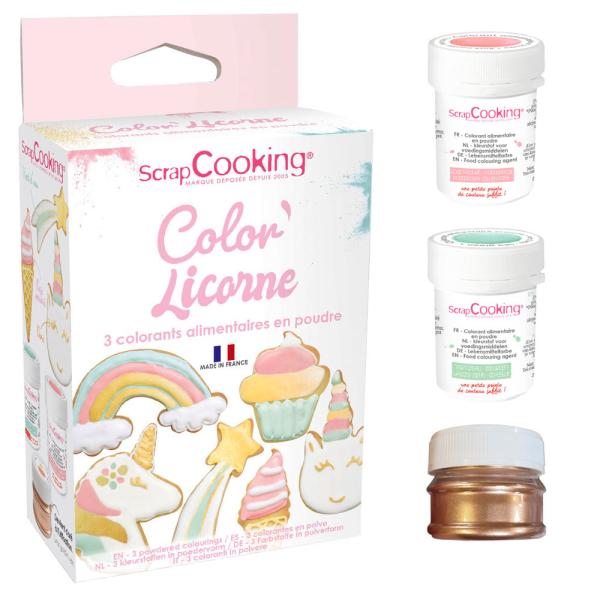 Elintarvikeväriaine Setti Unicorn ScrapCooking