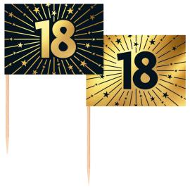 Cocktailtikut 18 vuotta Kulta/Musta 50 kpl