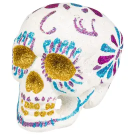 Kimalteleva Sugar Skull Koriste Valkoinen