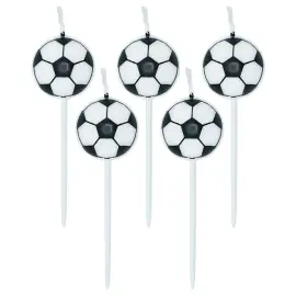 Kakkukynttil&auml;t Jalkapallo 2,4 cm 5 kpl