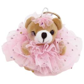 Avaimenper&auml; Nallekarhu Vaaleanpunaisessa Hameessa 9 cm