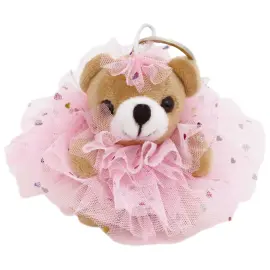 Avaimenper&auml; Nallekarhu Vaaleanpunaisessa Hameessa 9 cm