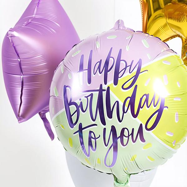 Happy Birthday to You Folioilmapallo Pinkkikeltavioletti