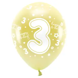 Ilmapallot Metallinen Kulta Happy B-day 3